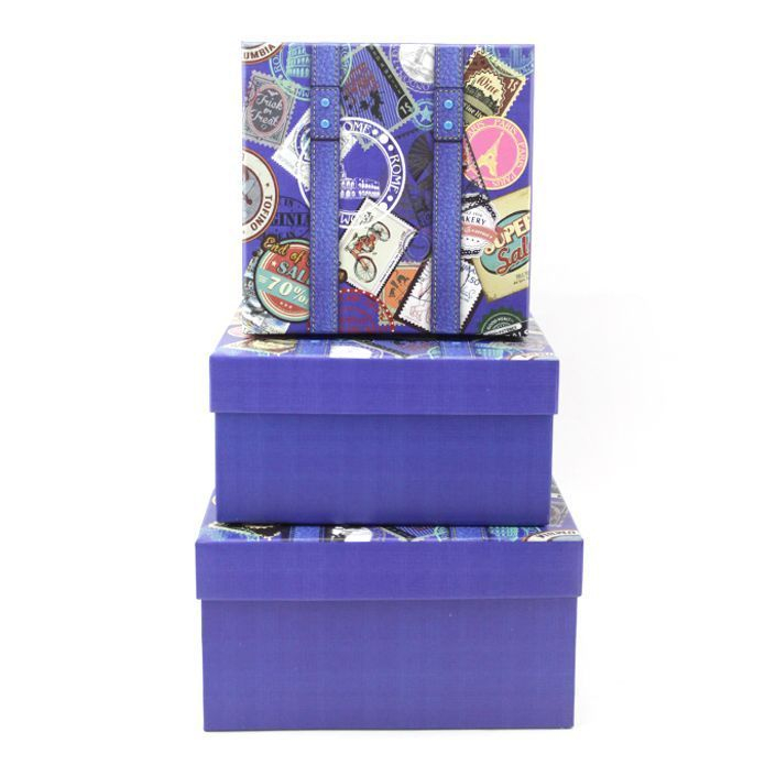Набор подарочных коробок 3 в 1 "Почтовые марки"
