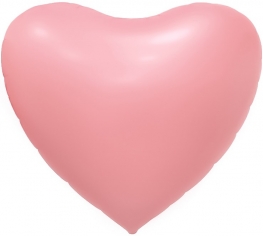 Шар Сердце Розовый, Сатин (в упаковке)