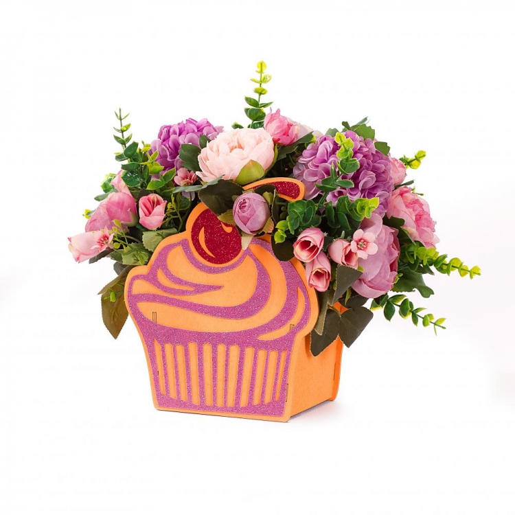 Декоративный ящик для цветов "Кекс"