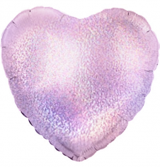Шар Сердце, Розовый, Голография / Pink Glitter Holographic (в упаковке)