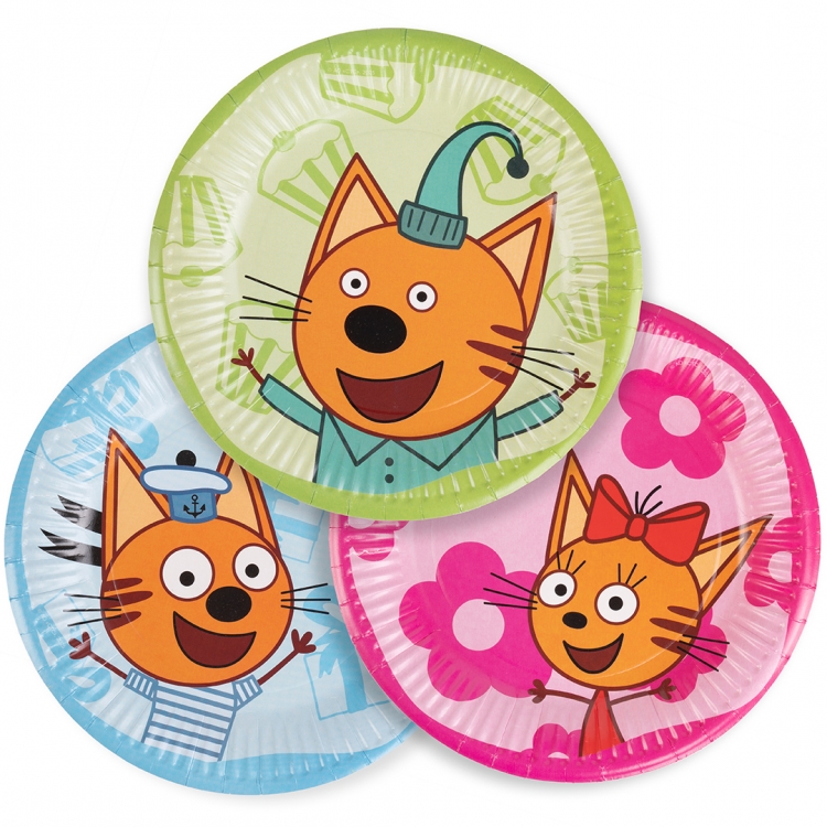 Тарелки "Три Кота" Праздник для котят