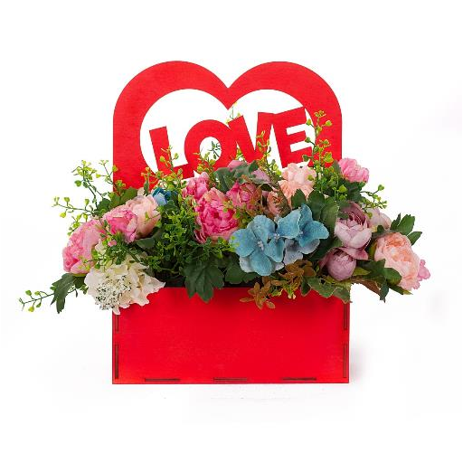 Декоративный ящик для цветов "Love", Красный