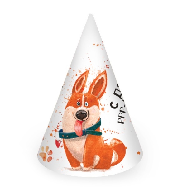 Колпачок  "Корги " С Днем Рождения 